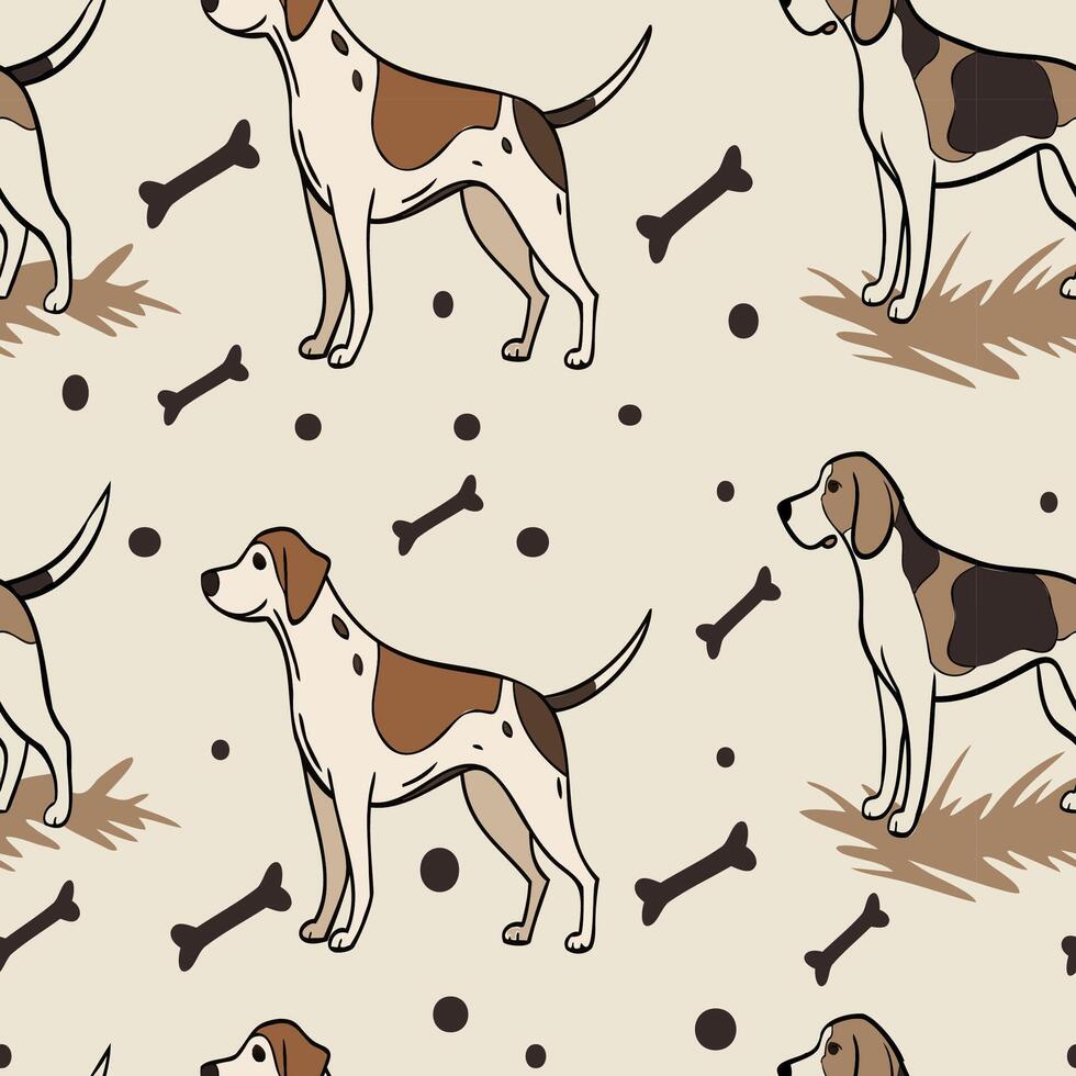 Seamless pattern with dog. vector