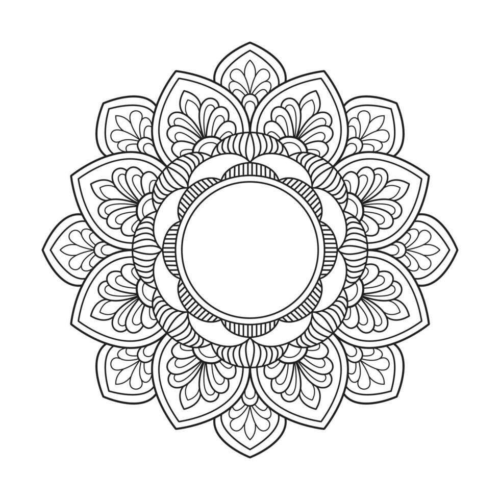 Create Calm Flower Ornament Mandala Pages vector