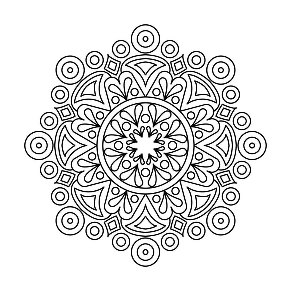 Cosmic Abstract Ornament Mandala for Coloring Book Page vector