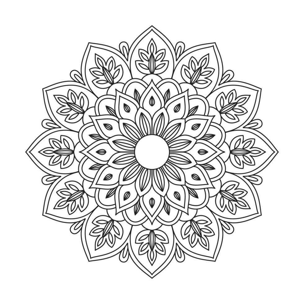 Decorative Mandala Flower Pattern for Colorists vector