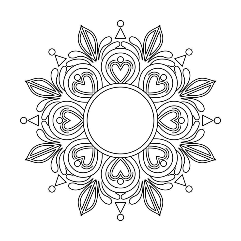 Handcrafted Abstract Universe Mandala Coloring Book Page vector