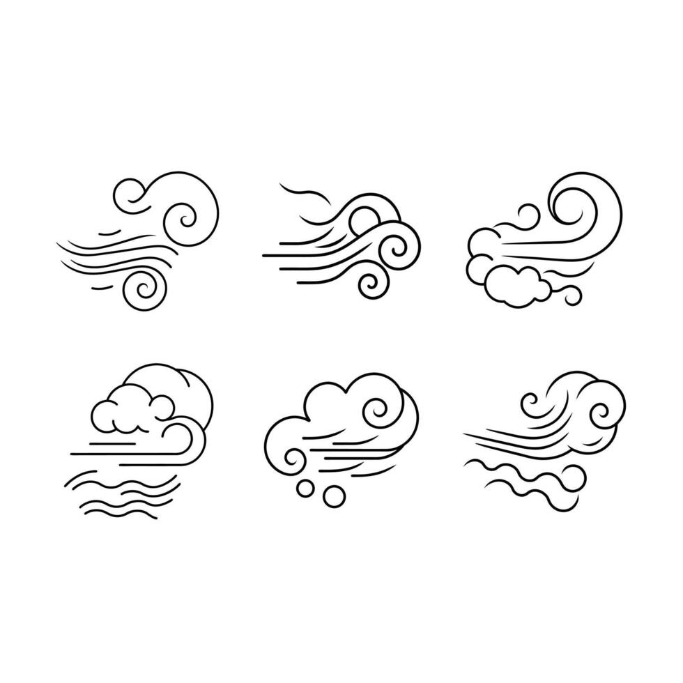 Windy Monsoon Icon - Weather Symbol Graphic Design vector