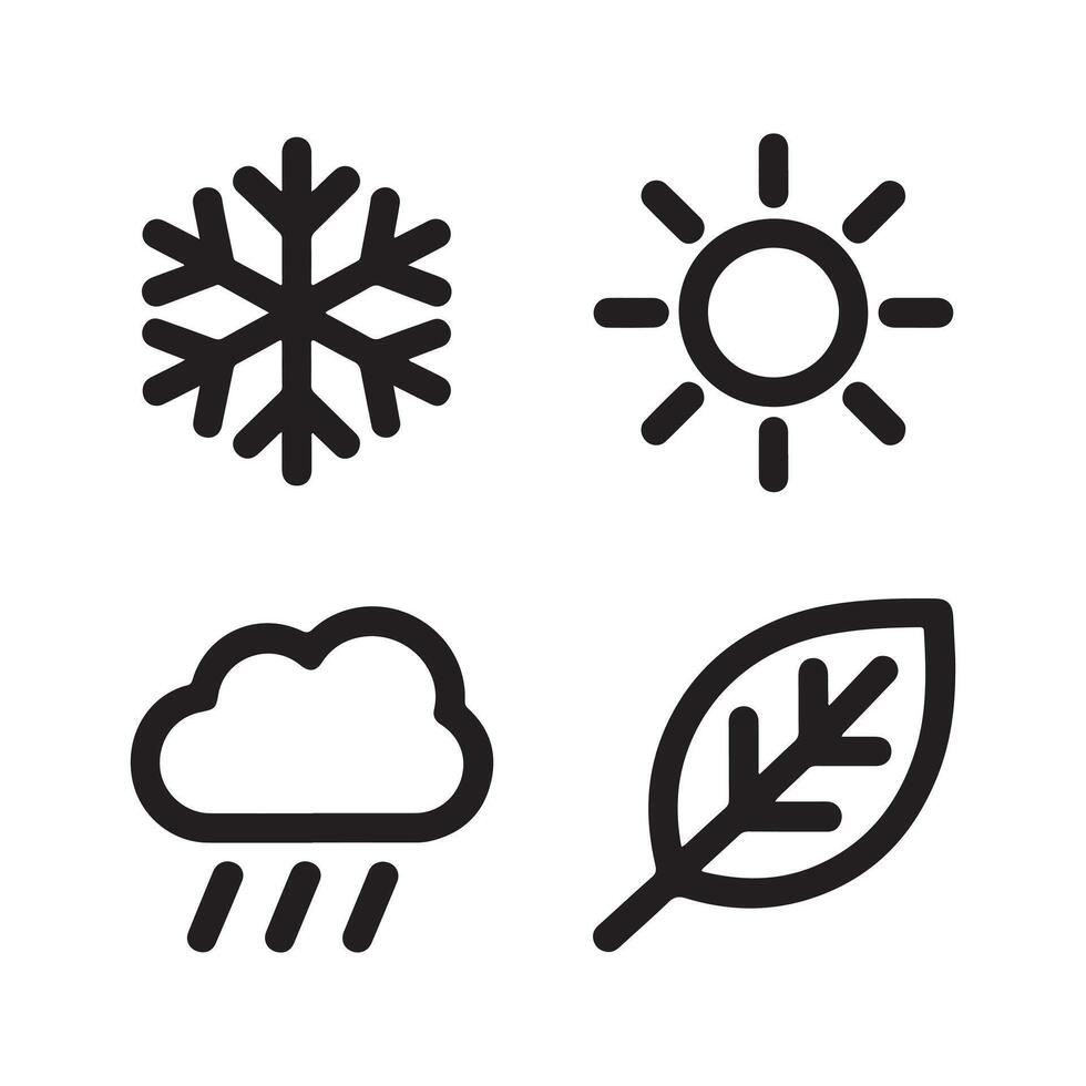Weather icons set in line style vector