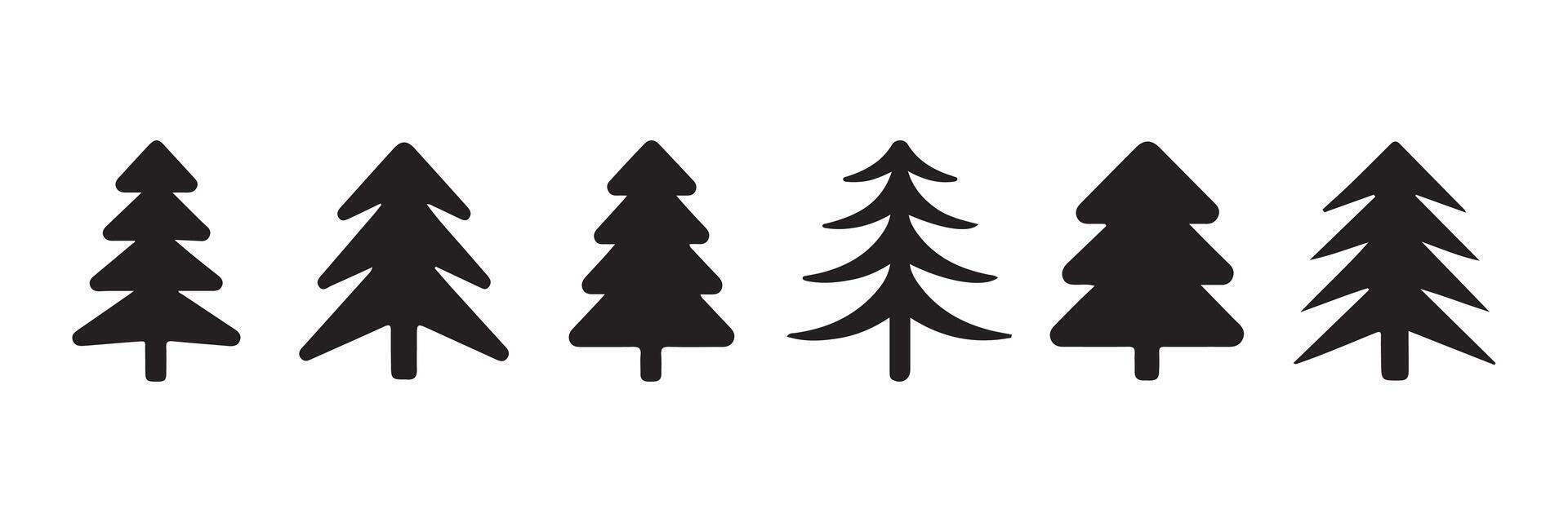 Minimalistic Pine Tree Icon. Pine Tree Silhouette vector
