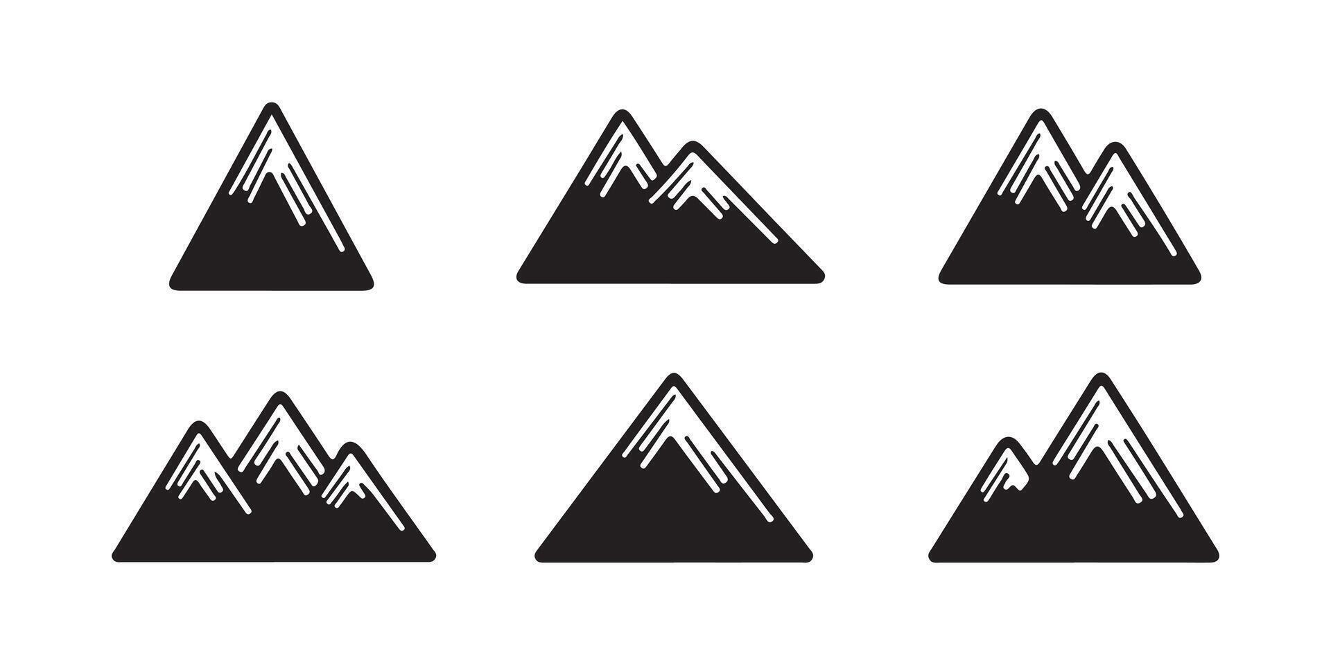 Set of mountains illustration icon, set of mountains vector