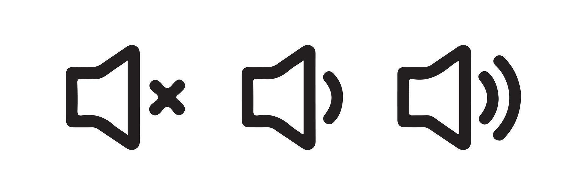 Sound volume level icon set. Speaker volume icon sound symbol media music. vector