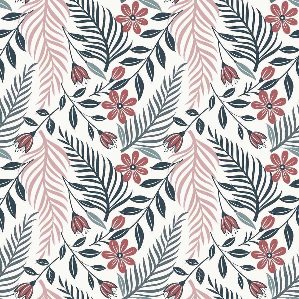 leaf pattern Seamless Elegant abstract background Ethnic bohemian style design vector