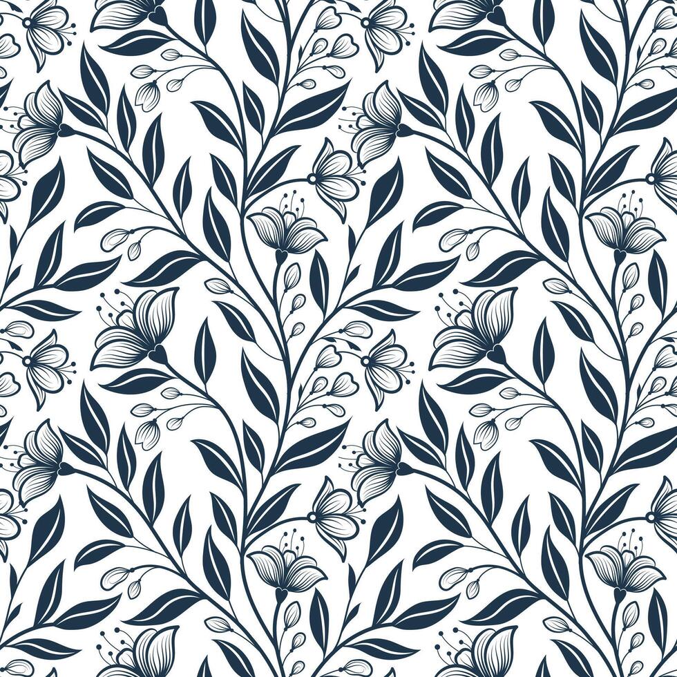modern abstract Seamless botanical pattern, abstract nature ornament leaves pattern silhouettes. vector
