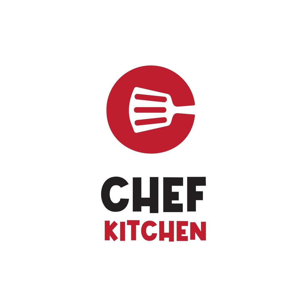 initial letter c with spatula for chef kitchen restaurant logo design vector