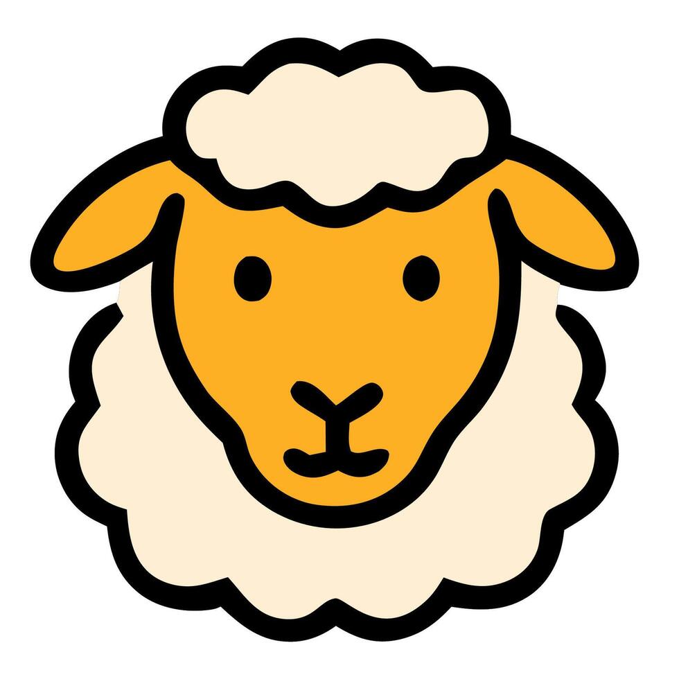 Sheep icon represents Eid al-Adha sacrifice tradition in Islam, symbol of devotion and giving. vector