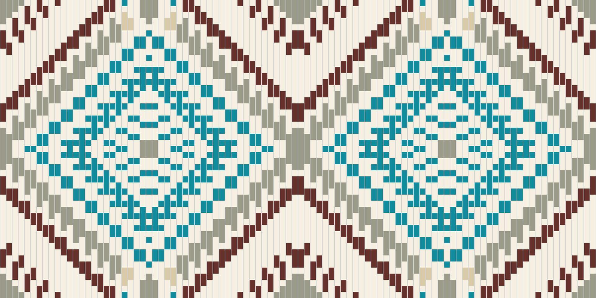 Boho Geometric Patterns Mathfolk Embroidery, Aztec Geometric Ornament Print. Design for Carpet, Wallpaper, Clothing, Wrapping, Fabric vector