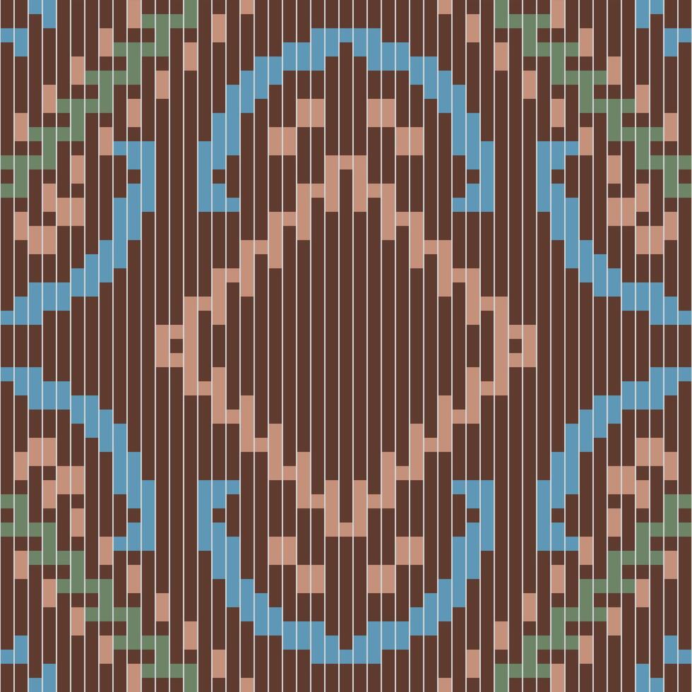 Pixelated Abstract Geometric Pattern Backgroundfolk Embroidery, Aztec Geometric Ornament Print. Design for Carpet, Wallpaper, Clothing, Wrapping, Fabric vector