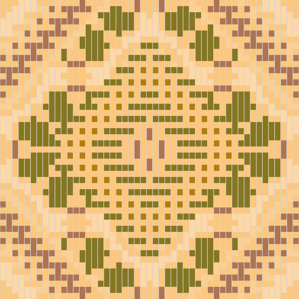 Ethnic Fabric Pixel Geometric Abstract Patternfolk Embroidery, Aztec Geometric Ornament Print. Design for Carpet, Wallpaper, Clothing, Wrapping, Fabric vector