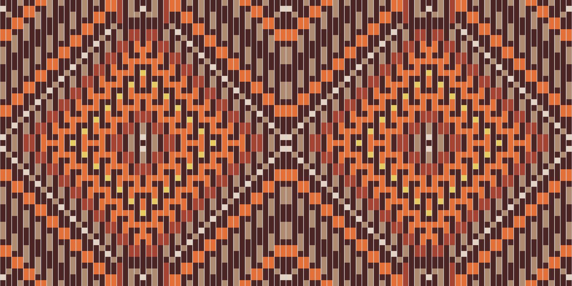 Pixelated Korean Traditional Pattern Designfolk Embroidery, Aztec Geometric Ornament Print. Design for Carpet, Wallpaper, Clothing, Wrapping, Fabric vector