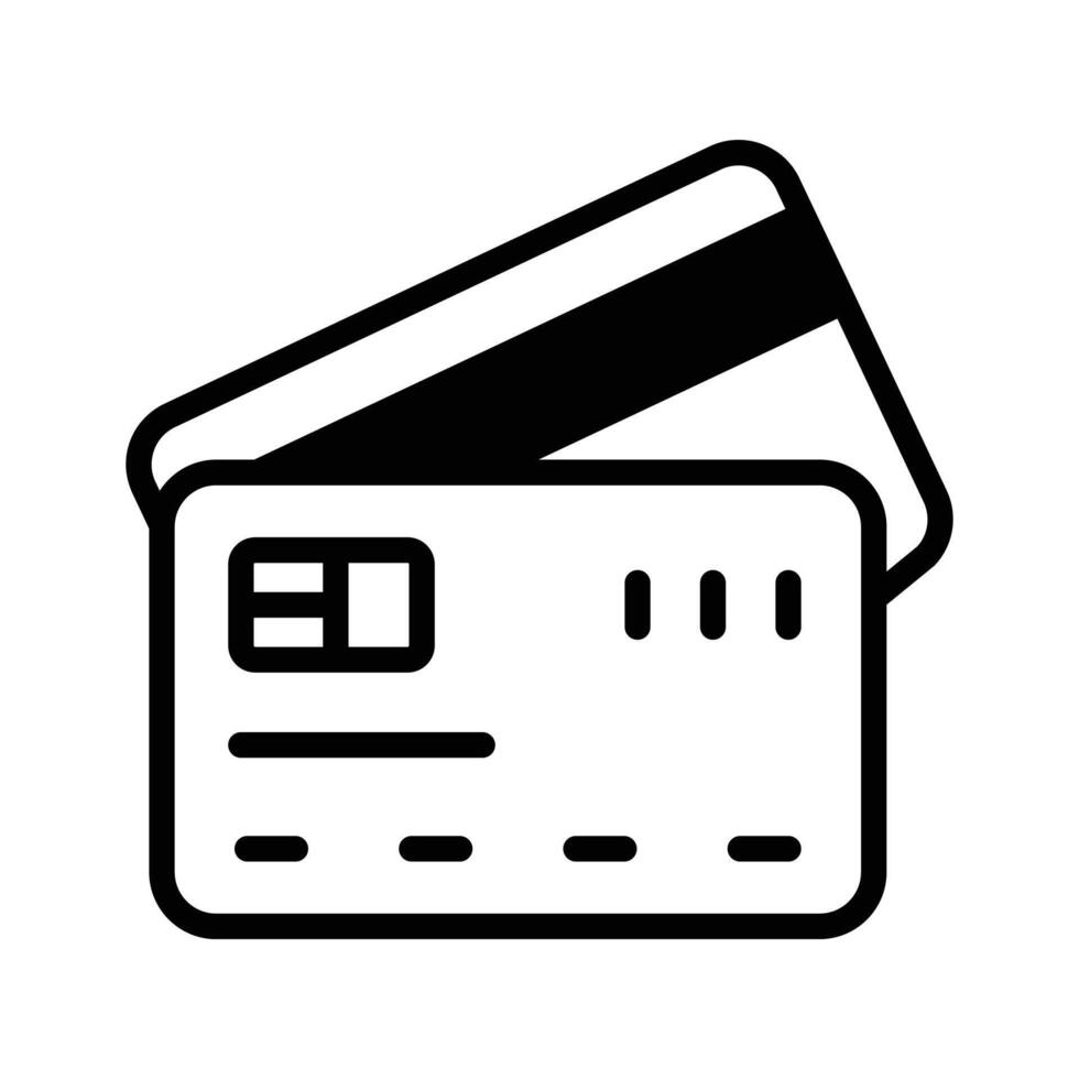 A solid style icon of credit cards. vector