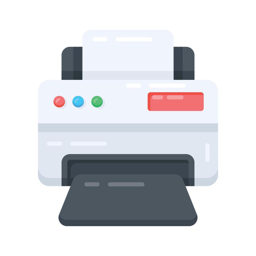 A flat style icon showing copier machine vector