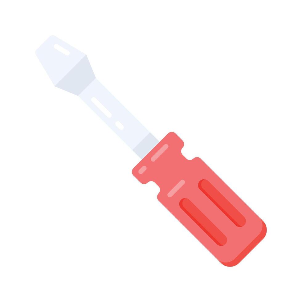 A flat icon showing screwdriver with ergonomic handle grip vector