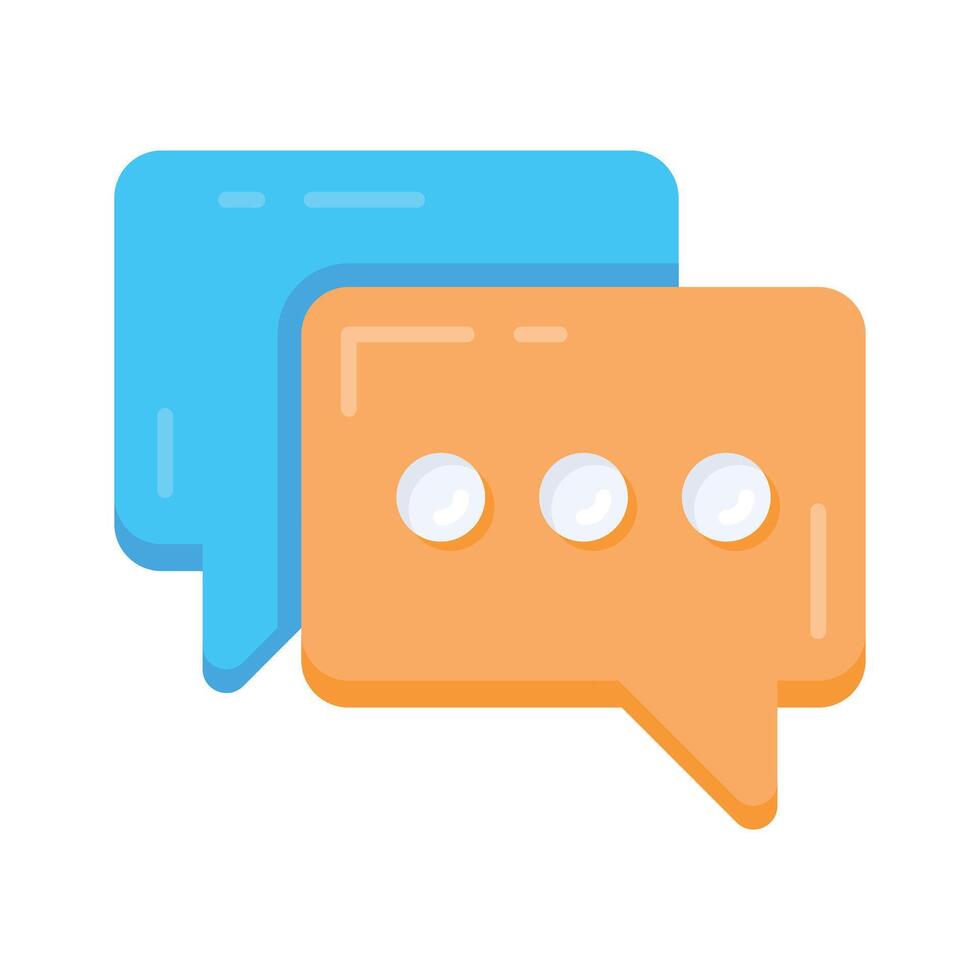 Well crafted flat icon showing interactive chat bubbles exchange vector