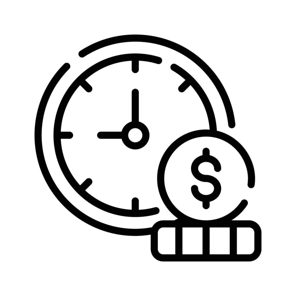 A outline style icon showing scheduled instalments payment vector