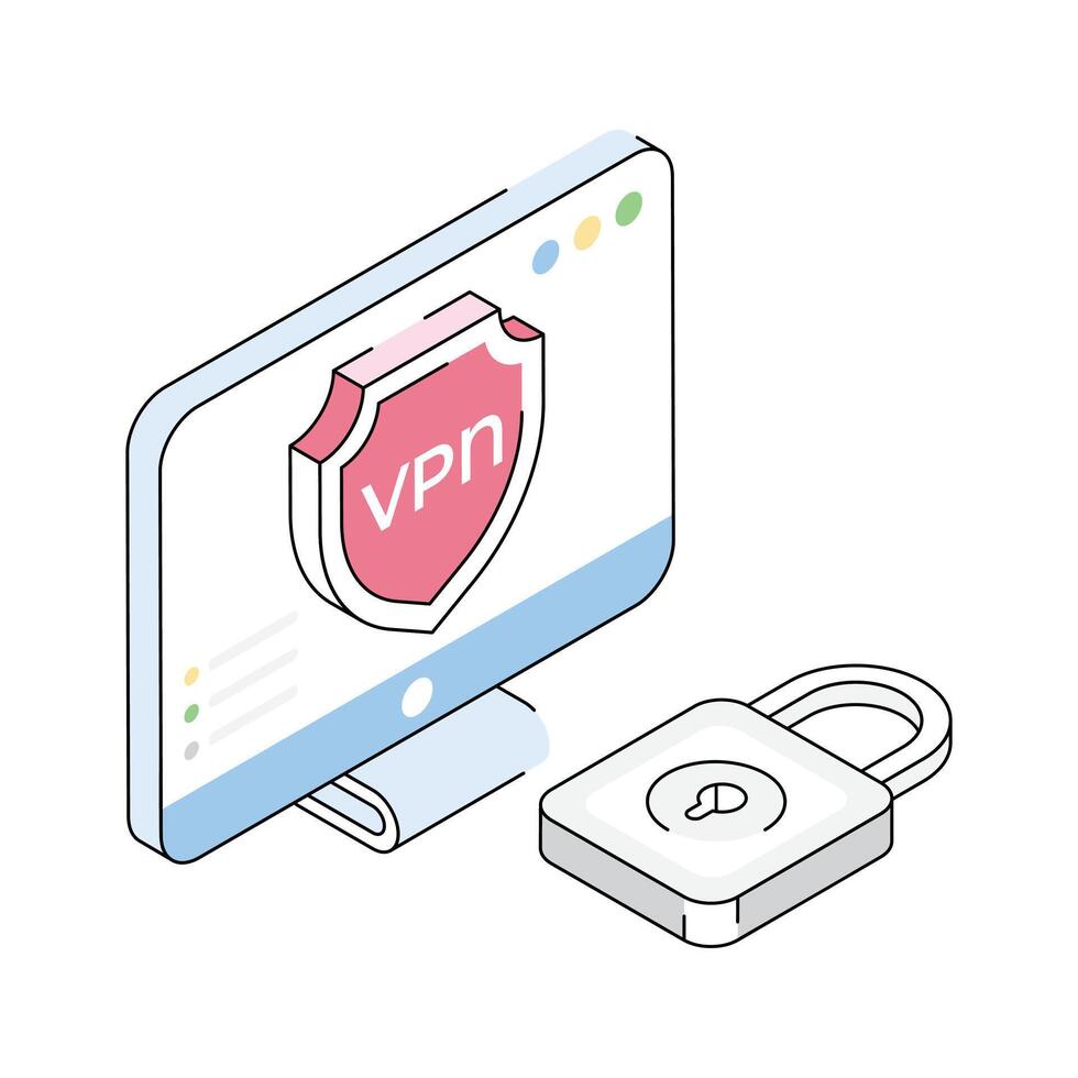 Get this visually engaging vpn security isometric icon vector