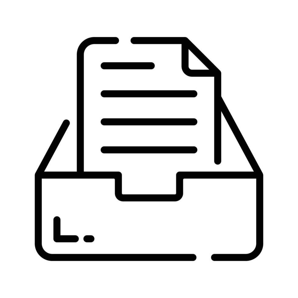 A outline style icon showing organized file drawer vector