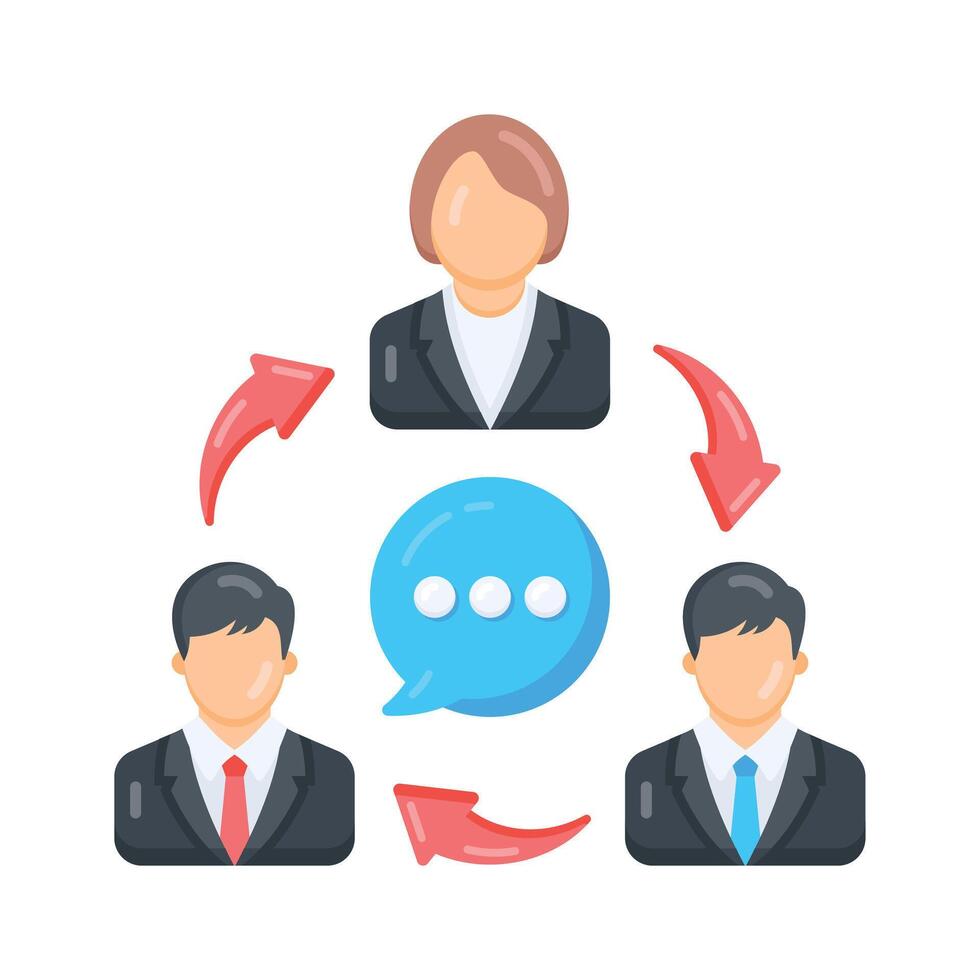 A well designed flat icon showing staff meeting vector
