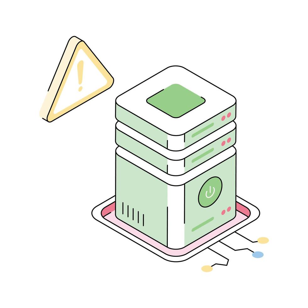 Get this visually engaging server error isometric icon vector