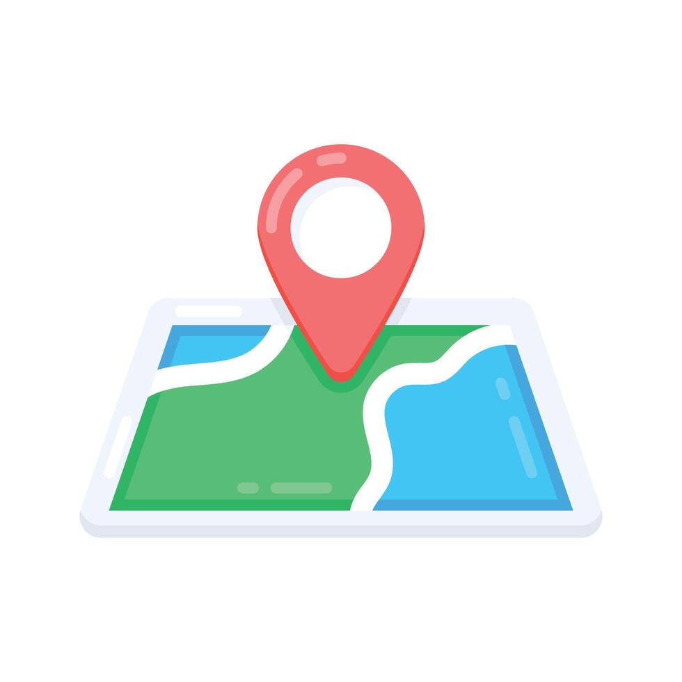 A flat style icon of map location pin vector