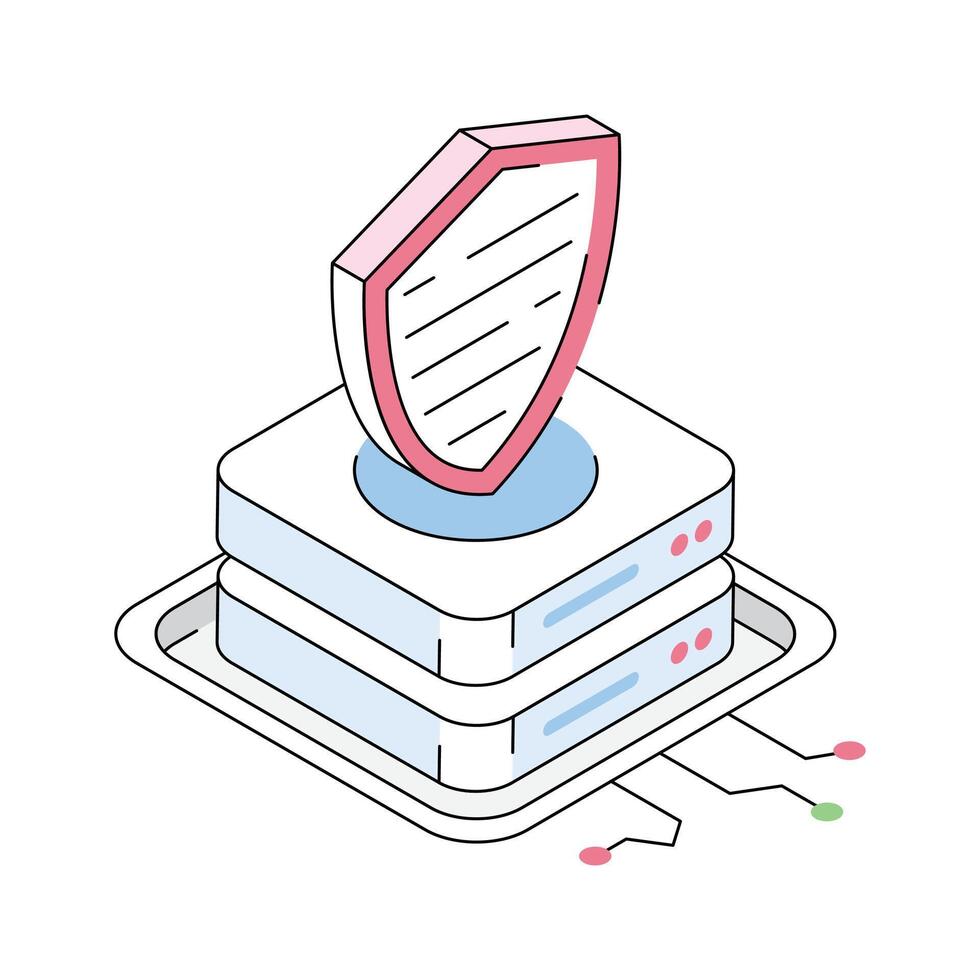 Modern isometric icon designed to show strong server security vector