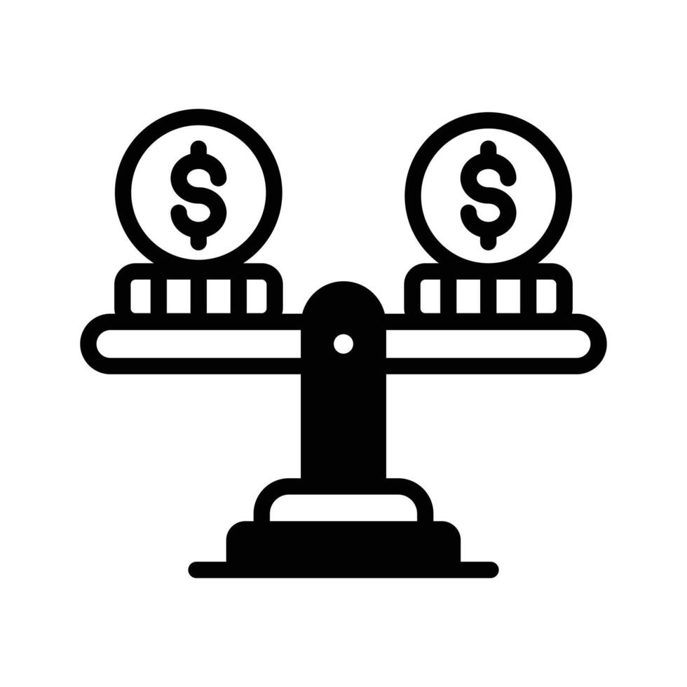A glyph style icon showing financial stability. vector