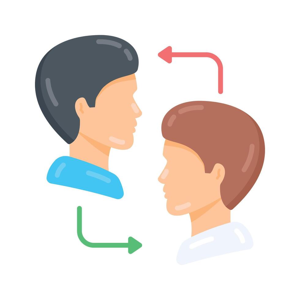 A flat style icon showing staff turnover vector