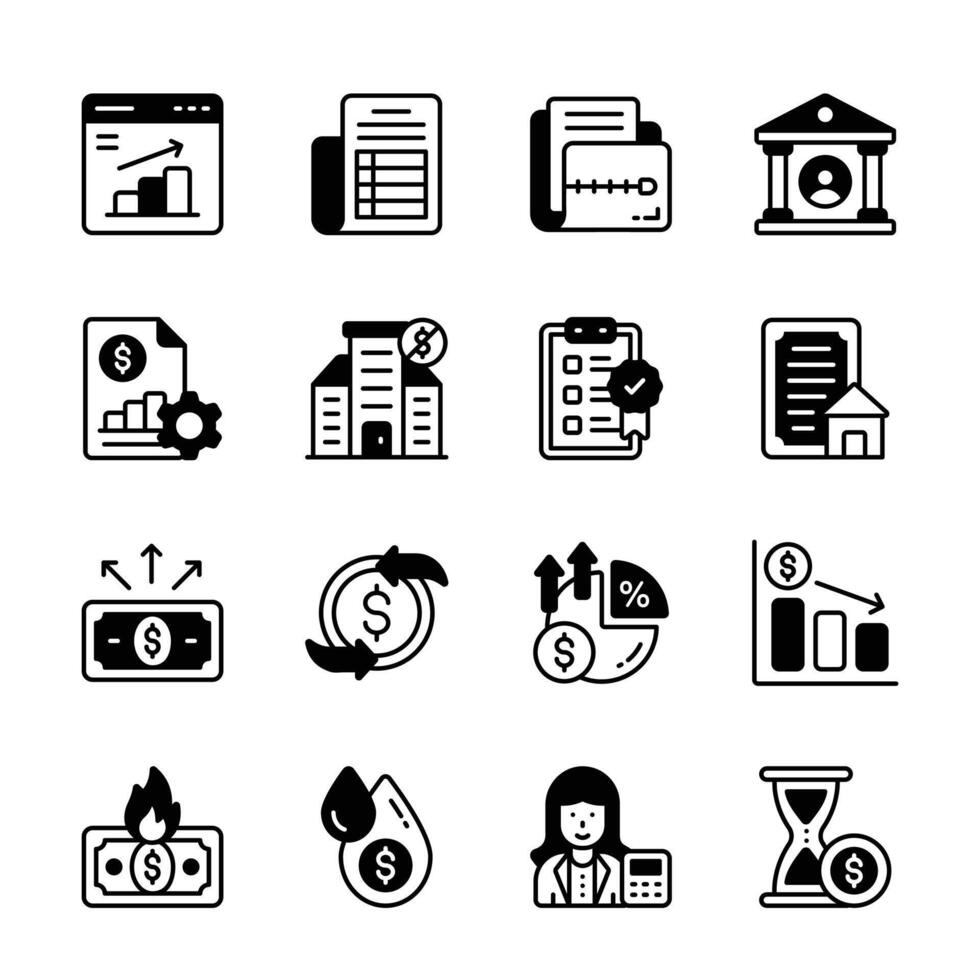 An appealing bundle depicting business and money planning line icons. vector