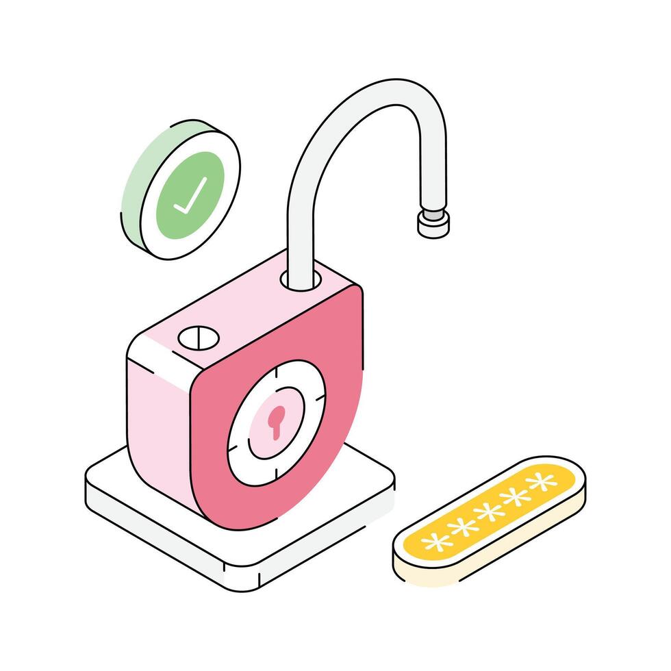 Premium isometric icon crafted to show password access clearly vector