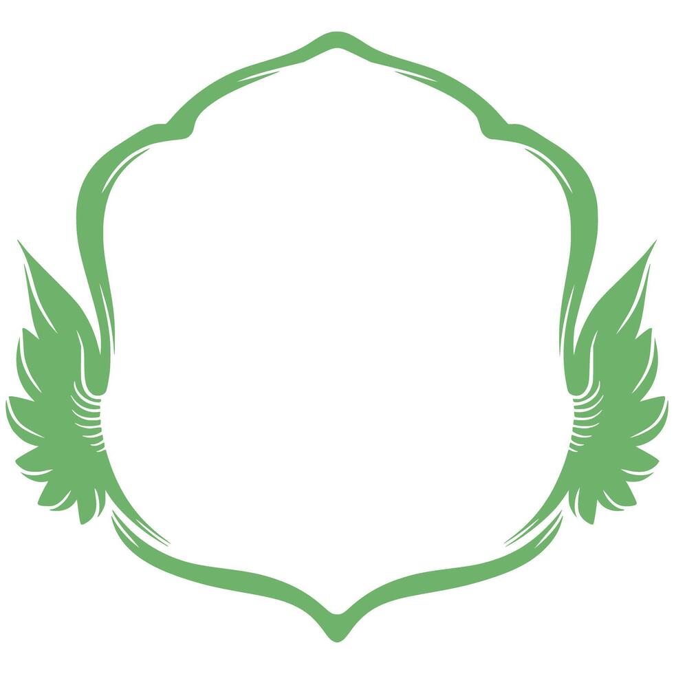 A green frame with wings on it vector