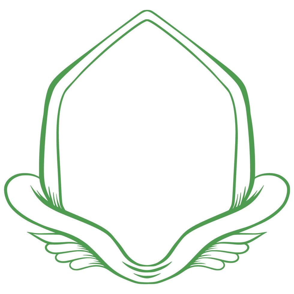 A green shield with wings on it vector