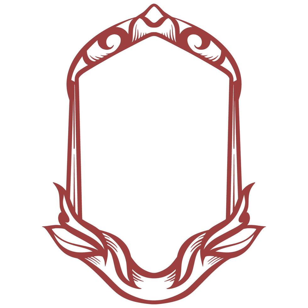 A red frame with a floral design vector