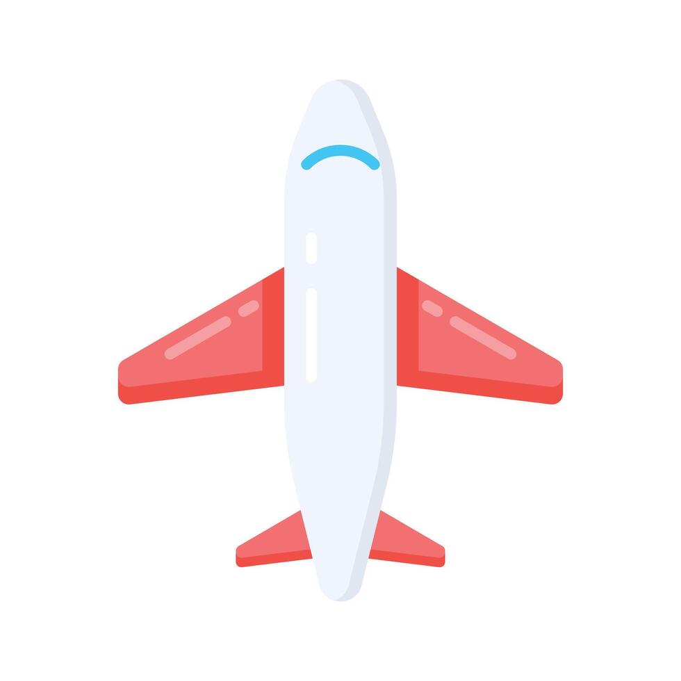 A flat icon showing flight departure with airplane in motion vector
