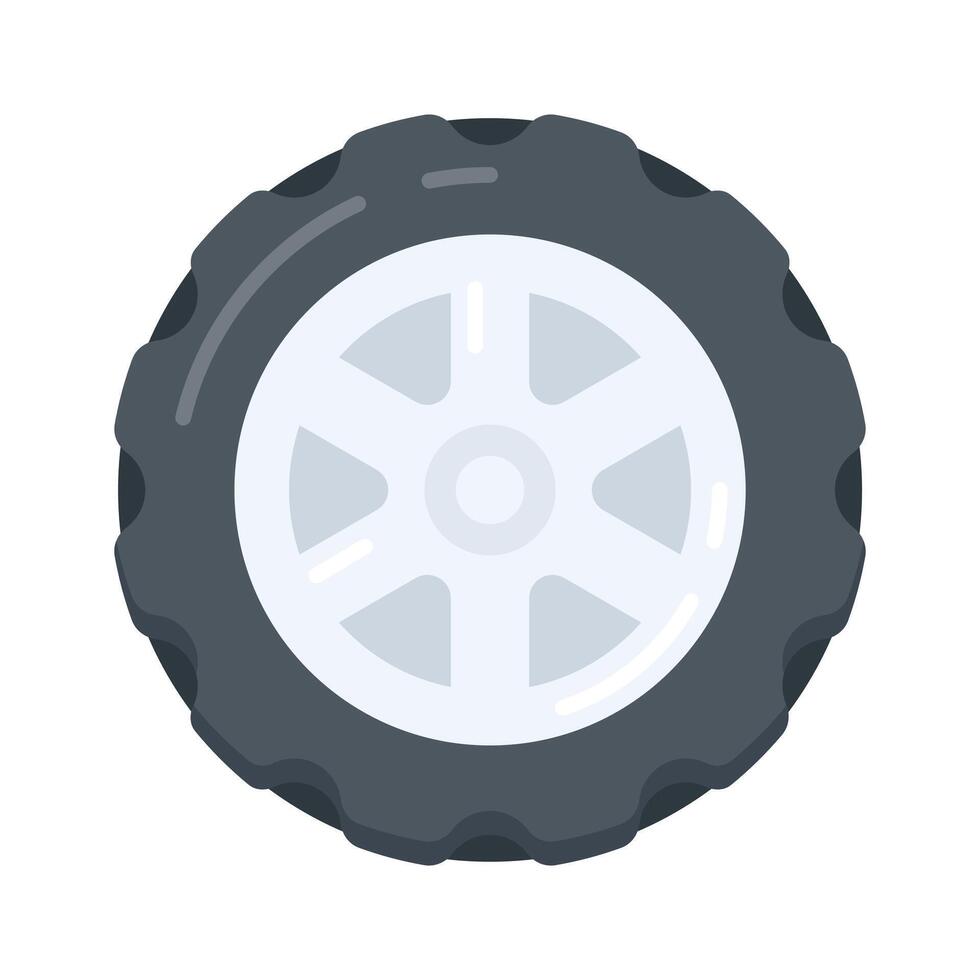 A flat style icon of spinning car wheel design vector