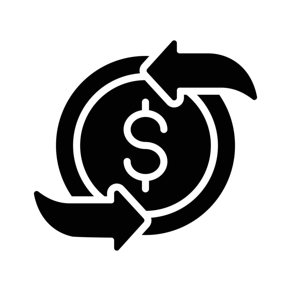 A filled style icon of corporate cash flow vector