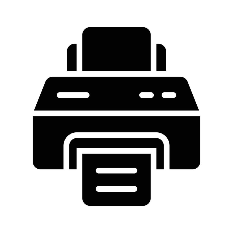 A glyph style icon showing modern office printer vector