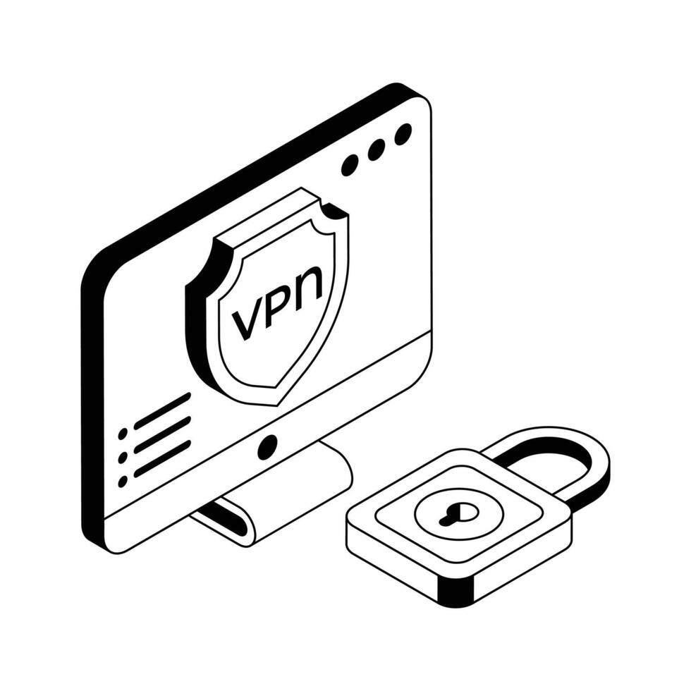Get this visually engaging vpn security isometric icon. vector