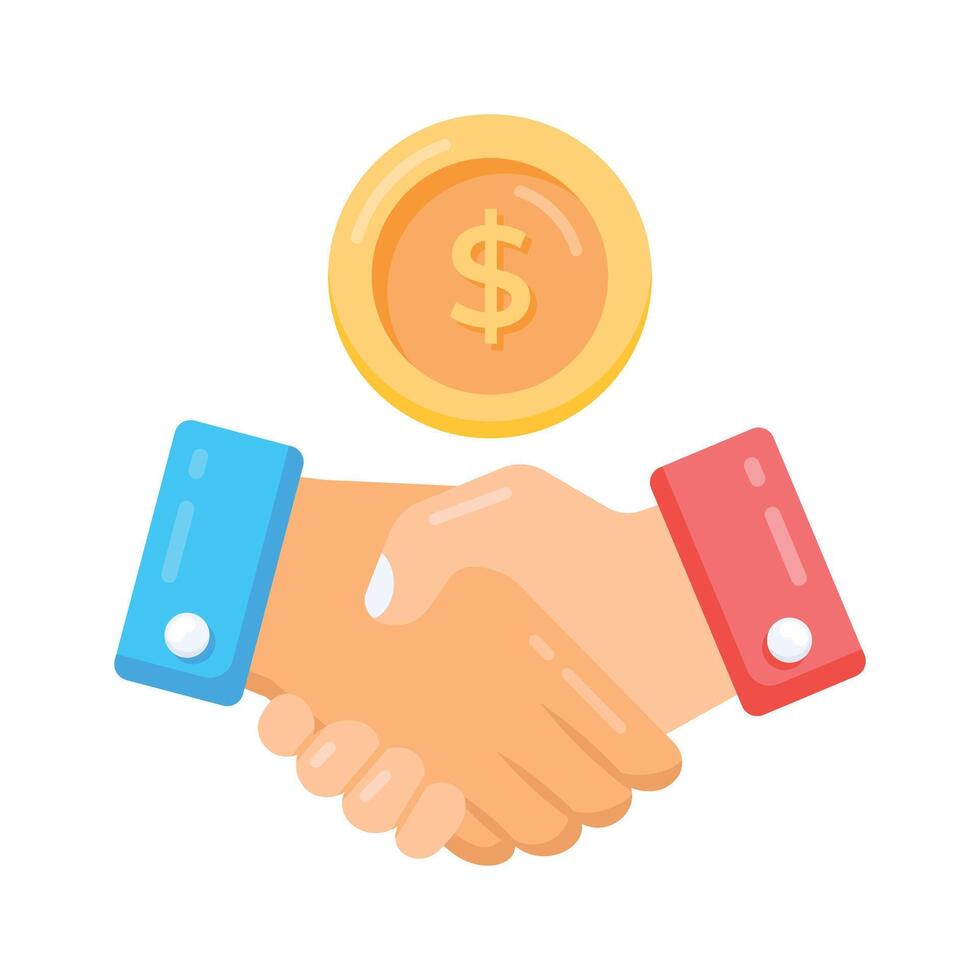 Grab this flat icon of deal with handshake agreement vector