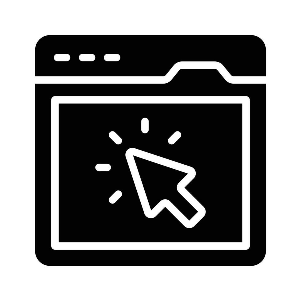 A filled style icon depicting finance website homepage vector