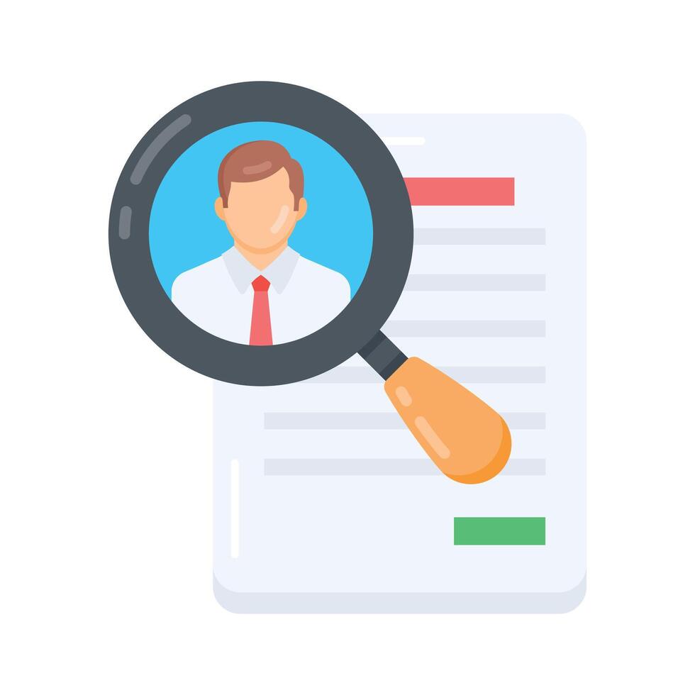 A flat style icon of cv review vector