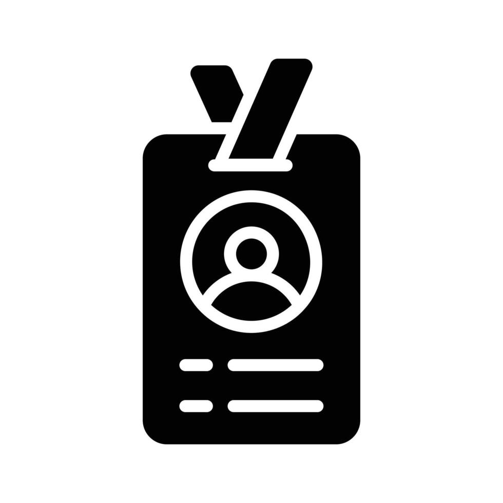 A filled style icon showing personal id badge vector