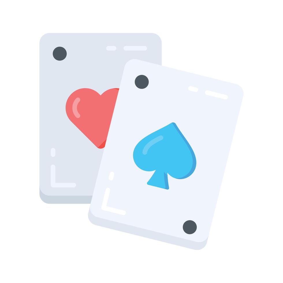 A flat icon featuring shuffled deck cards vector