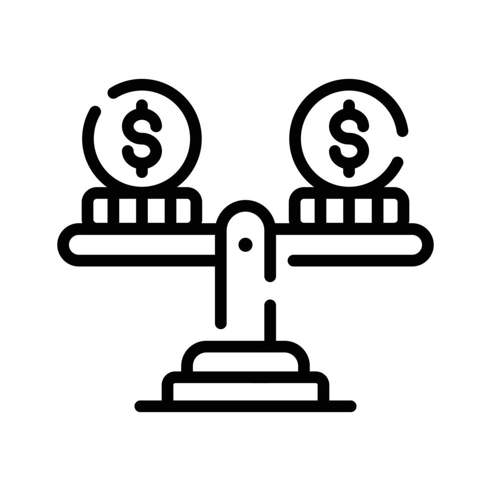 A outline style icon showing financial stability vector