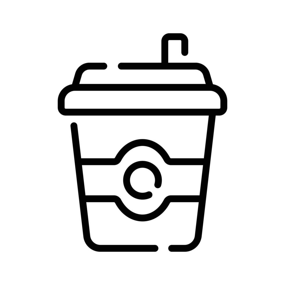 A outline style icon showing takeaway coffee mug vector
