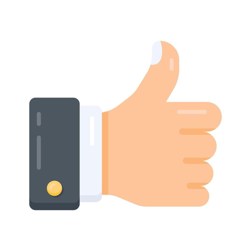 Check out this flat icon showing thumbs up gesture vector