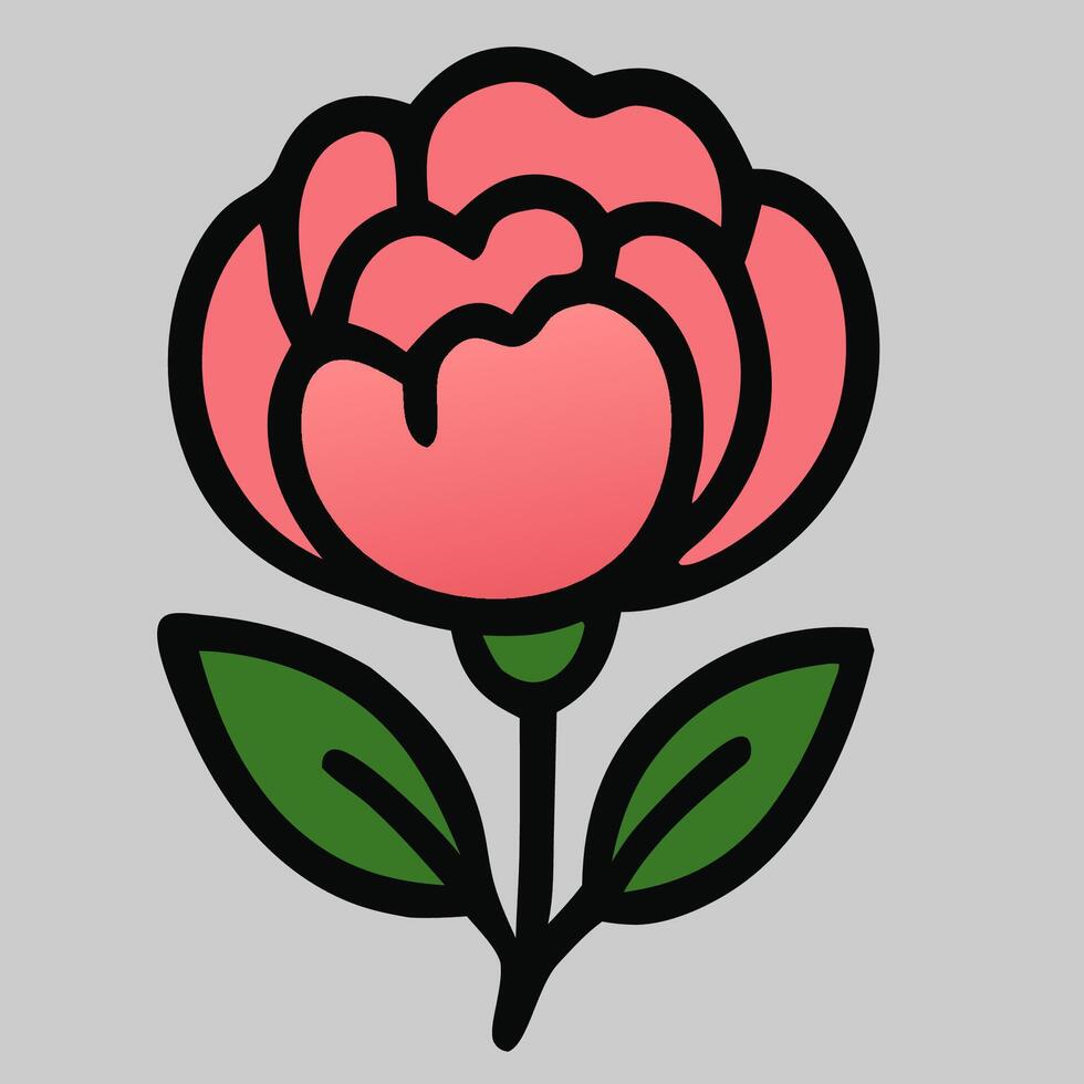 Peony flower icon, suitable for elegant wedding designs, luxury decor, or romantic vector